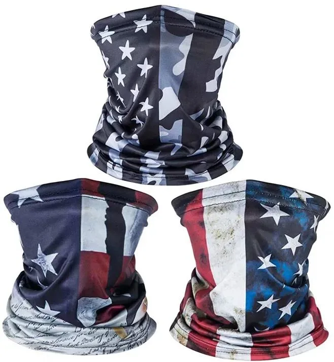 Customized Polyester Fashion Outdoor Multifunctional Country Flag Mask Neck Adjustable Tube Bandana Buffs